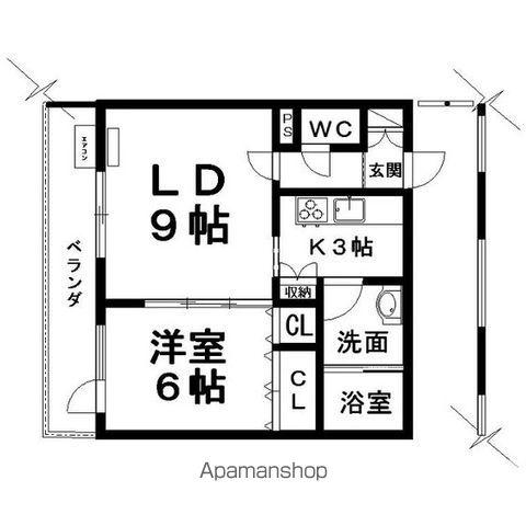 シャイニングラピュタ(1LDK/1階)の間取り写真