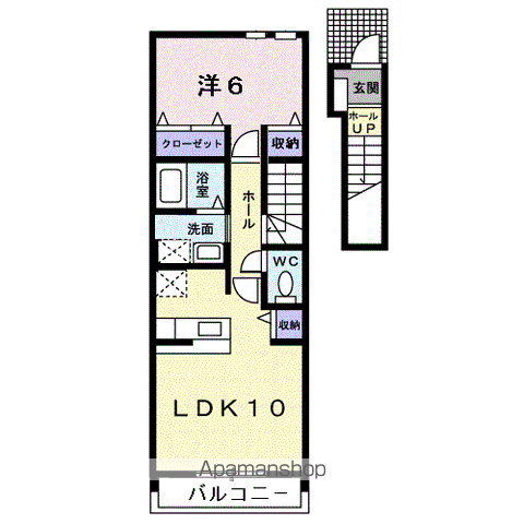 ミューセブン(1LDK/2階)の間取り写真