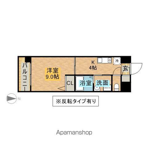 エクセルシオール栄(1DK/4階)の間取り写真