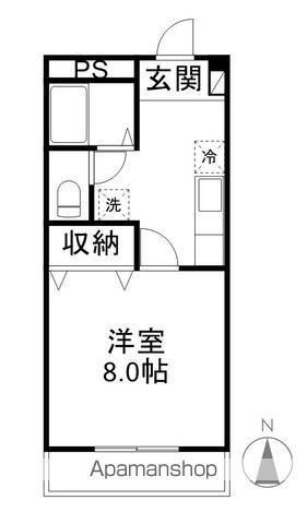 ウッドヴィレッジ(1K/3階)の間取り写真