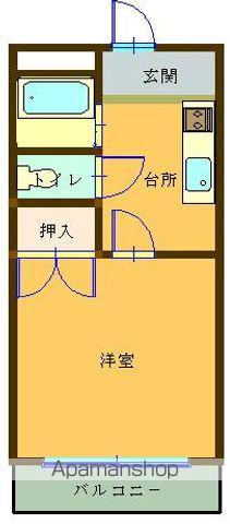スカイパレス福島(1K/2階)の間取り写真