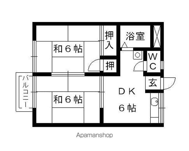 サンライズ東三郷(2DK/2階)の間取り写真