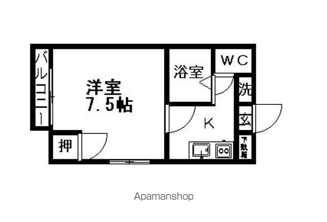 プチハウス三輪(1K/1階)の間取り写真