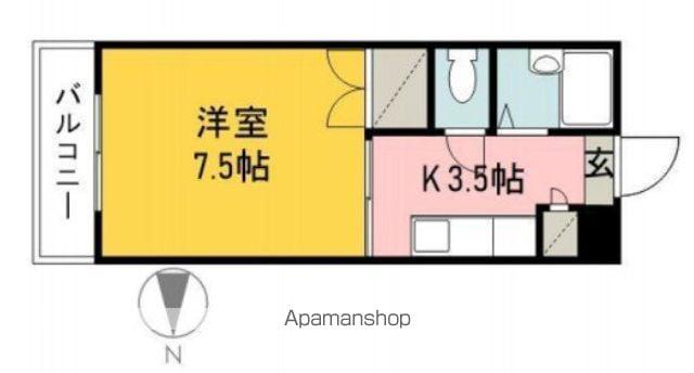 アネーロ鉄砲町(1K/3階)の間取り写真