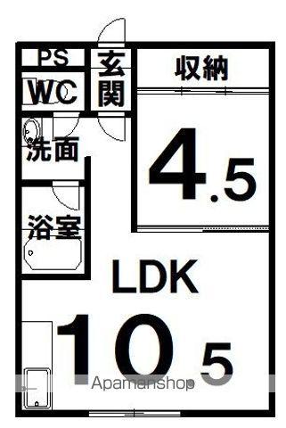 カクイチヴェロハイツ(1LDK/4階)の間取り写真