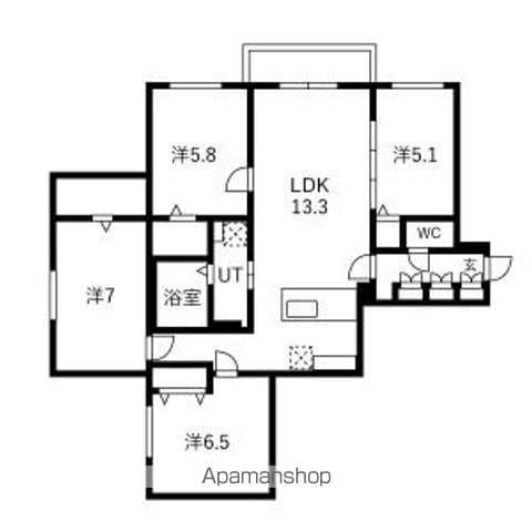 RESIDENCE SAPPORO TーIX(4LDK/5階)の間取り写真