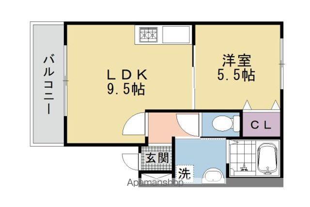 モナムール三室戸(1LDK/3階)の間取り写真