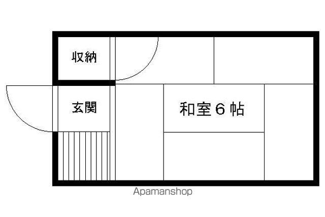 玉田荘(ワンルーム/2階)の間取り写真