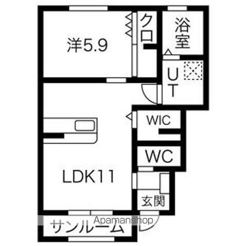 サンルーチェ柳田(1LDK/1階)の間取り写真