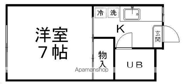 ピースフル国見駅前(1K/2階)の間取り写真