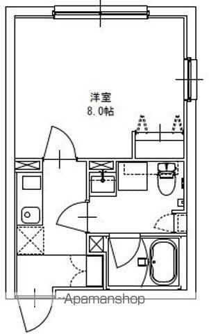 BARK LANE KAMINOGE(1K/2階)の間取り写真