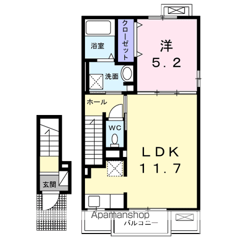 ラ・マジョーレⅡ(1LDK/2階)の間取り写真