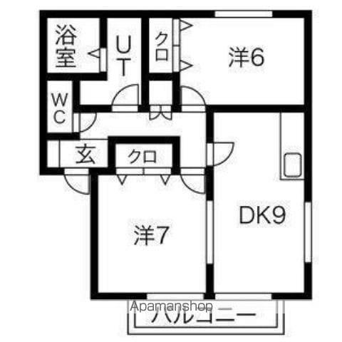 バレイハウス(ワンルーム/2階)の間取り写真