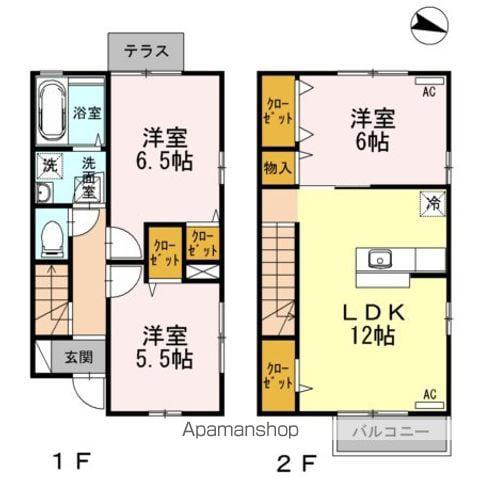 山陽本線 櫛ケ浜駅 徒歩21分 2階建 築17年(3LDK)の間取り写真