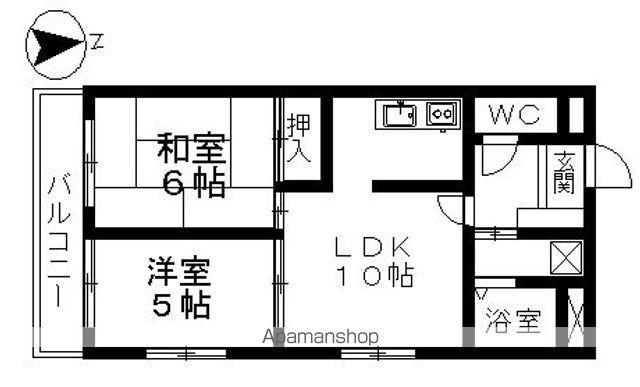 レインボー第3金山(2LDK/3階)の間取り写真
