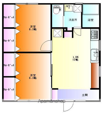 RASSURER(2LDK/1階)の間取り写真