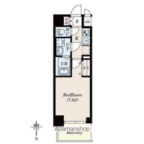S-RESIDENCE名駅ノース Ⅱ(1K/2階)の間取り写真