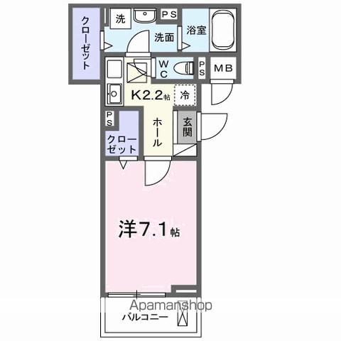 JADA HOUSE桜井(1K/1階)の間取り写真