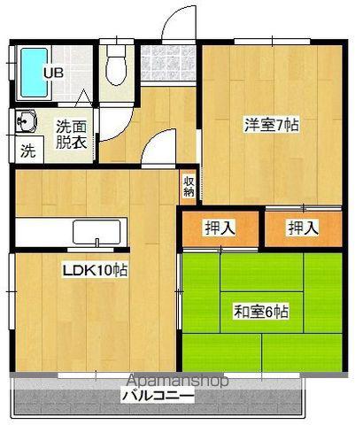 プライマリーハイツ(2LDK/2階)の間取り写真