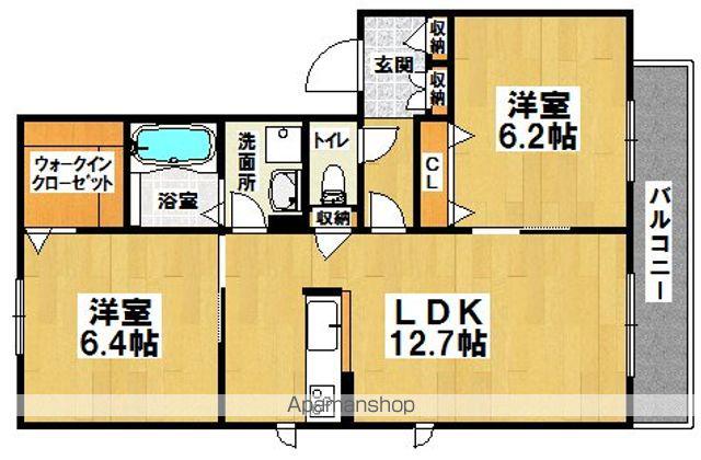 シャーメゾン東山2(2LDK/1階)の間取り写真
