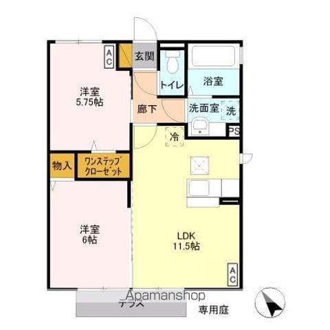 アネシスA(2LDK/1階)の間取り写真