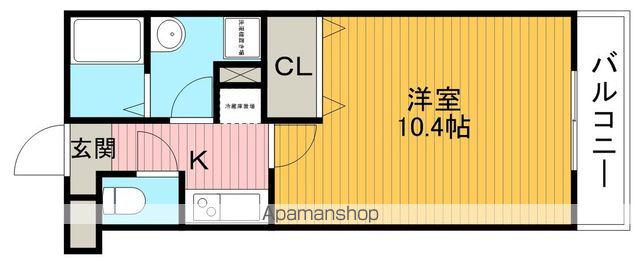 ブリリオ桜の町(1K/2階)の間取り写真