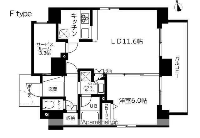 スカイコート蔵前Ⅱ(1SLDK/12階)の間取り写真