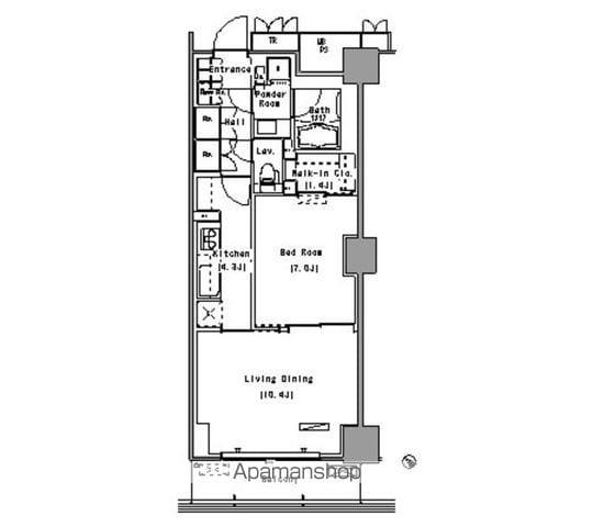 パークアクシス豊洲(1LDK/3階)の間取り写真