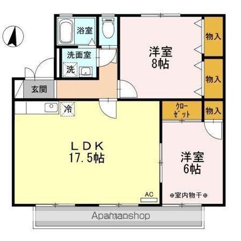 セジュール中道(3DK/2階)の間取り写真