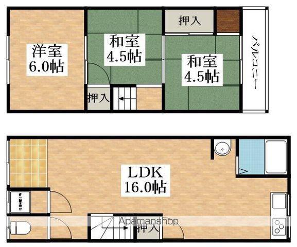三宅中３丁目テラス(3LDK)の間取り写真