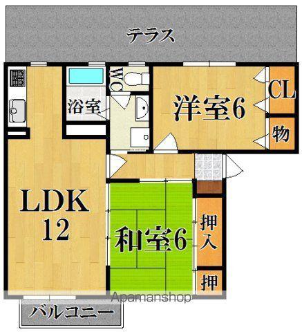 サンヒルズSKM(2LDK/1階)の間取り写真
