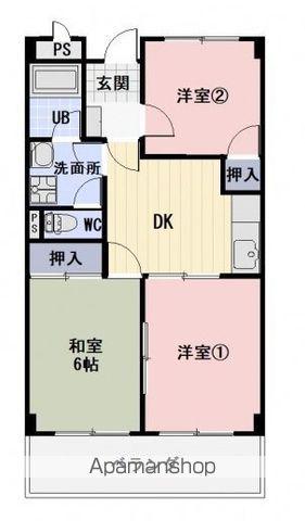 TWINAVENUE(3DK/3階)の間取り写真