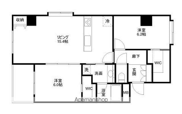 ファーストクラス神道寺(2LDK/6階)の間取り写真
