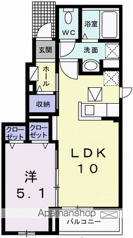 サニーハートⅡ(1LDK/1階)の間取り写真