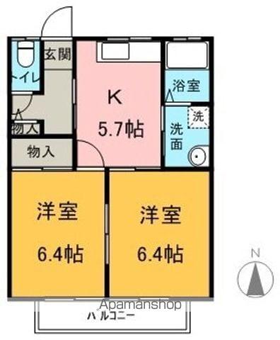 サンリッツ・ツタ(2K/1階)の間取り写真