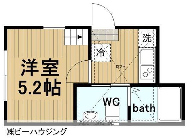 ロイヤルムーン(1K/2階)の間取り写真