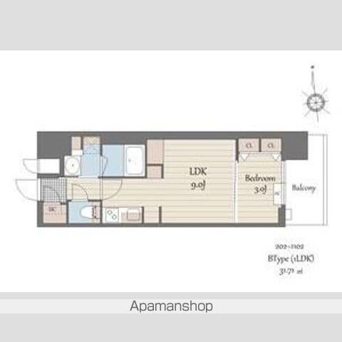 S-RESIDENCE天満橋AR(1LDK/10階)の間取り写真