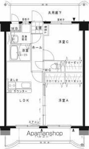 GRAND DE OSHIMA Ⅰ(2DK/1階)の間取り写真