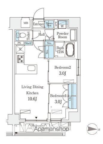 STANDZ亀戸(2LDK/2階)の間取り写真