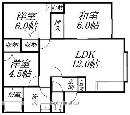 ルミネ七重浜(3LDK/2階)の間取り写真