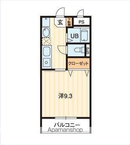 ボンヌ・シャンス(1K/4階)の間取り写真