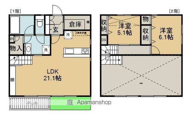 東武鉄道東上線 新河岸駅 徒歩23分 2階建 築11年(2LDK)の間取り写真