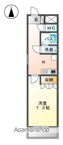 クレストールⅠ(1K/1階)の間取り写真