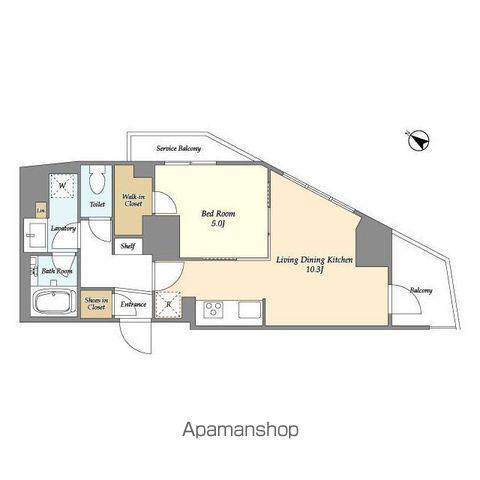 プライマル戸越銀座(1LDK/3階)の間取り写真