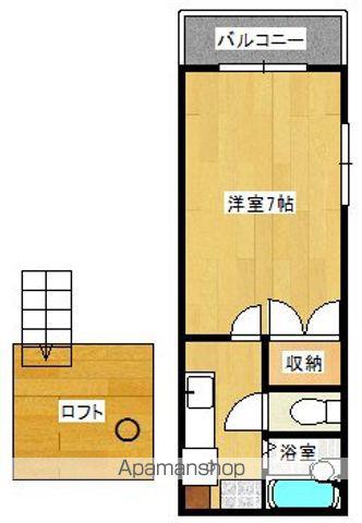 ボヌール姪浜(1K/2階)の間取り写真