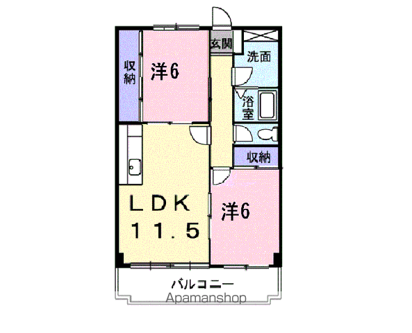 ポートサーパス(2LDK/1階)の間取り写真