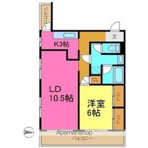 第2宏陽ハイツ(1LDK/4階)の間取り写真