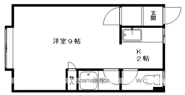 アルルーム3(1K/2階)の間取り写真