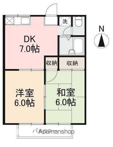タウンハウスN(2DK/1階)の間取り写真