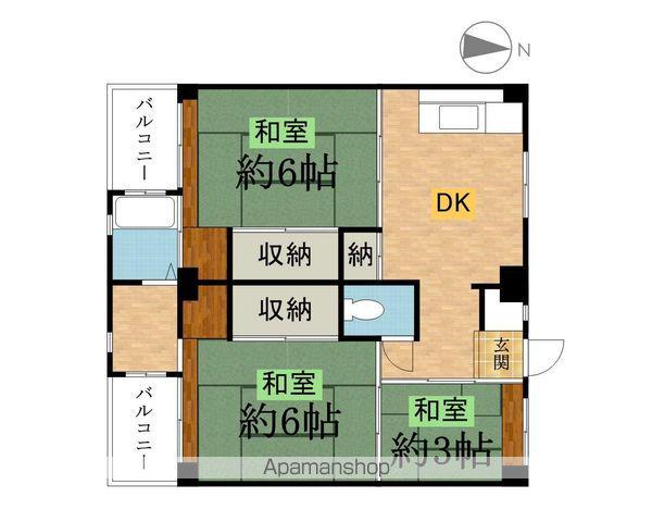 ビレッジハウス小比企5号棟(3DK/4階)の間取り写真